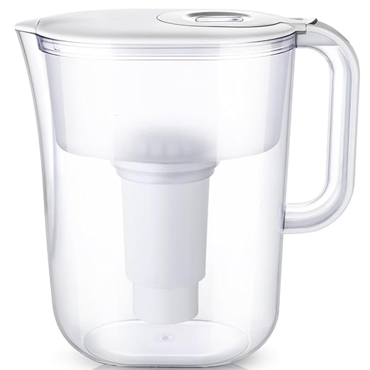 10-Cup Water Filter Pitcher with 5 Replacements & Electronic Change Reminder - Compatible Brita Water Pitcher Brita Filter Replacement
