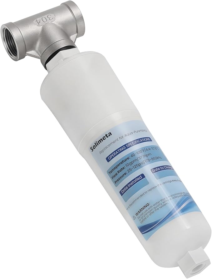 Solimeta Scale Inhibitor Filter Cartridge for 3M Aqua-Pure AP430SS/AP431, 3/4" NPT, 10 GPM Whole House Anti-Limescale, BPA-Free, Leak-Proof