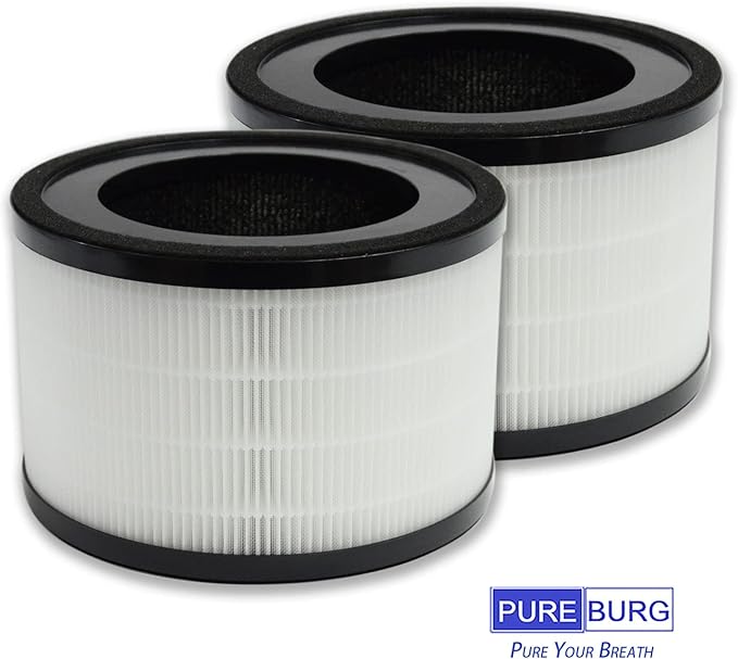 PUREBURG MAF-02 Replacement Filter Compatible with Miko IBUKI M Air Purifier,2-Pack H13 True HEPA 3-Stage Filtration Activated carbon Air Clean Dust VOCs Odor PM2.5 Smoke