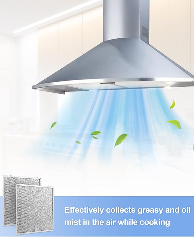 2 Pcs S99010430-002 Range Hood Filter Compatible with Broan Nutone Ken-more 15-3/4" x 13-7/8" x 3/8" Aluminum Mesh Grease Range Hood Filters Replace 99010430-002 4512880
