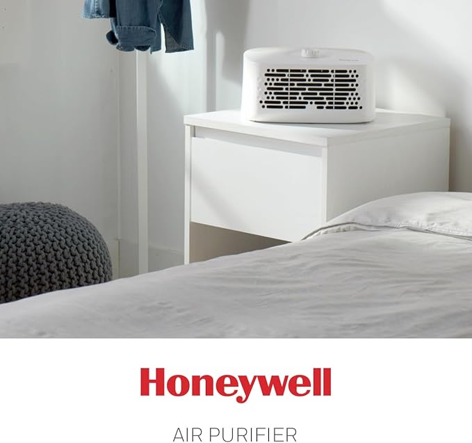 Honeywell Air Purifier for Home, 465 Ft² in 1 hour, Dual Action Filter, Reduces Dust, Pollen, Pet Dander, Odors, Smoke, Compact Allergen Reducer, White HHT270