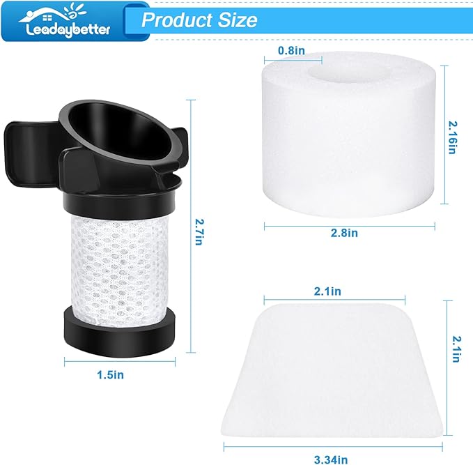 Leadaybetter Filter Replacement for Shark IONFlex IF201 DuoClean X30 X40 F60 F80 IC205 IF200 IF202 IF205 IF251 IF252 IF281 IF282 IF285 IR100 IR70 UF280 Cordless Vacuum, Part XPREMF100 XPSTMF100