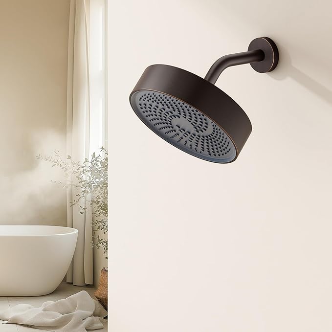 AULEEND,high pressure shower heads,with Anti-Clog Rubber Jets - 360° Rotation Adjustable Shower Head -7.87inches (ORB)