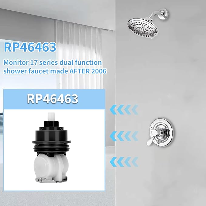 RP46463 Shower Cartridge Compatible with Delta Monitor 17 Series (2006-Present) Dual Function Bath Tub and Shower Faucet Valve Shower Cartridge Assembly