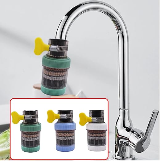 3 Pack Faucet Mount Filters,Faucet Water Filte for Kitchen,Purifier Kitchen Tap Filtration for Home Bathroom with Activated Carbon Removes Chlorine Fluoride Heavy Metals Hard Water(Random Color)