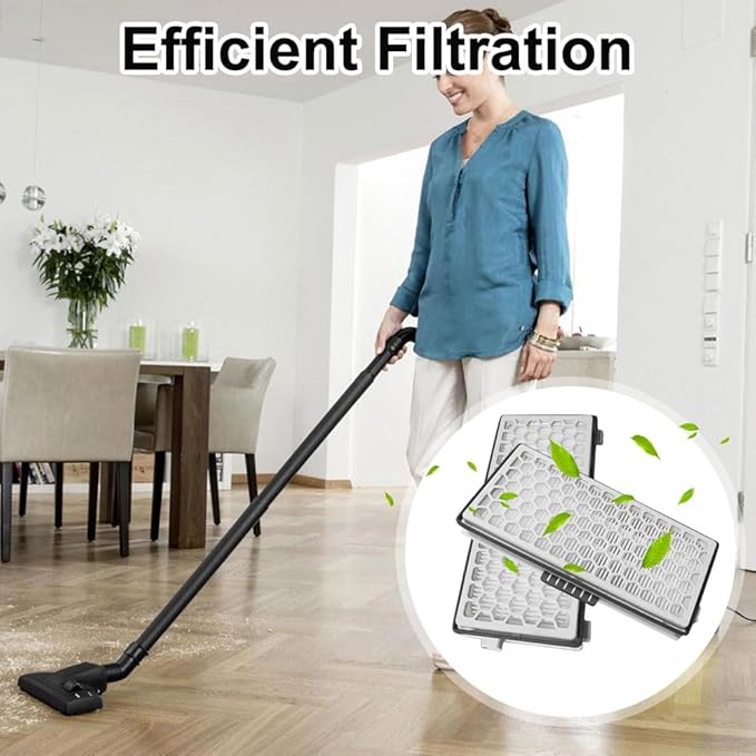 4 Pack SF-HA 50 HEPA AirClean 50 Filter for Miele, Vacuum Filters Compatible with Miele S4, S5, S6, S8, S8000, S8999, S6000, S6999, S5000 Series, Air Filtration for Complete C2 & C3 Models