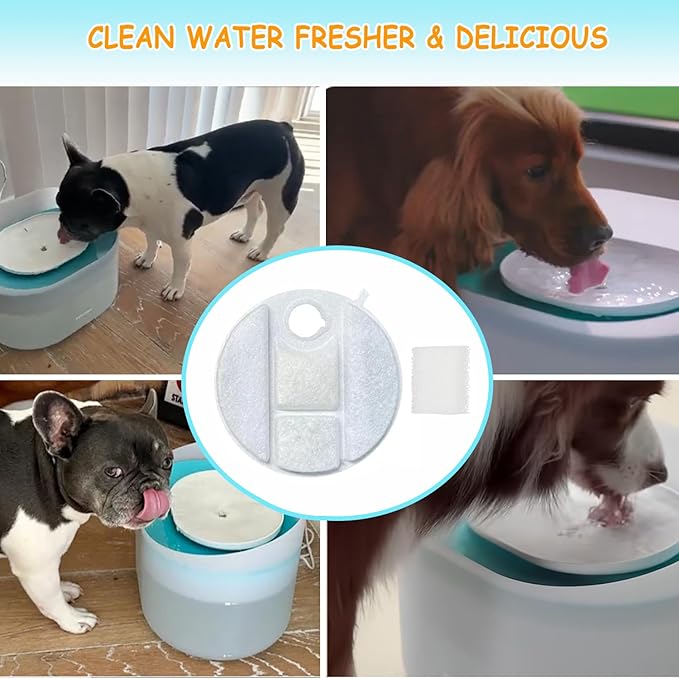 18 Pack Dog Water Fountain Replacement Filters for Petlibro Capsule Dog Fountain PLWF008,Dog Water Fountain Filter with Replacement Pre-Filter Pump Sponges. (18)