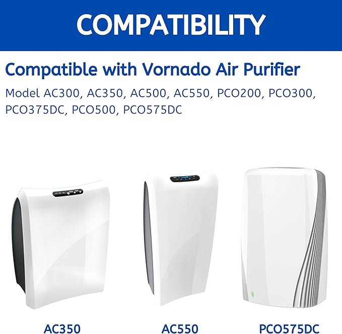 Nispira Replacement HEPA Filter for Air Purifier, Compatible with Vornado Air Purifier Models AC300, AC350, AC500, AC550, PCO200, PCO300, PCO500 Compared to Part MD1-0022. 1 Pack