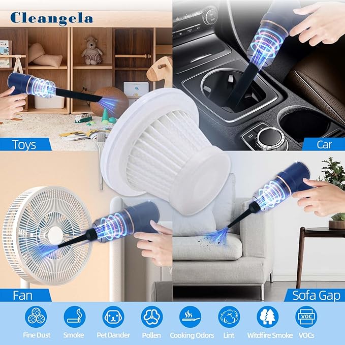 8 Pack lt-117c Multifunction Vacuum Cleaner Filter Replacement Compatible with KMM Handheld Car Vacuum Cleaner Filters, Model LT-117C, Washable Hepa Filter for Car, Home, Office, Pet