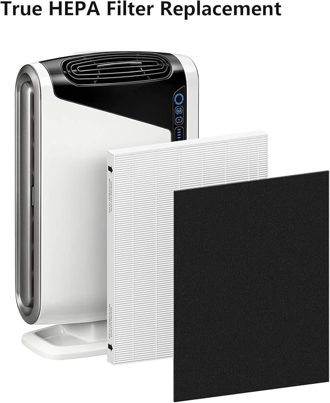 4 Pack Air Filter Replacement for Fellowes AeraMax 290/300/DX95 Purifiers and HF-300/AP-300PH, Fits Part# 9287201 & 9324201, 4 Filter and 4 Carbon Filter