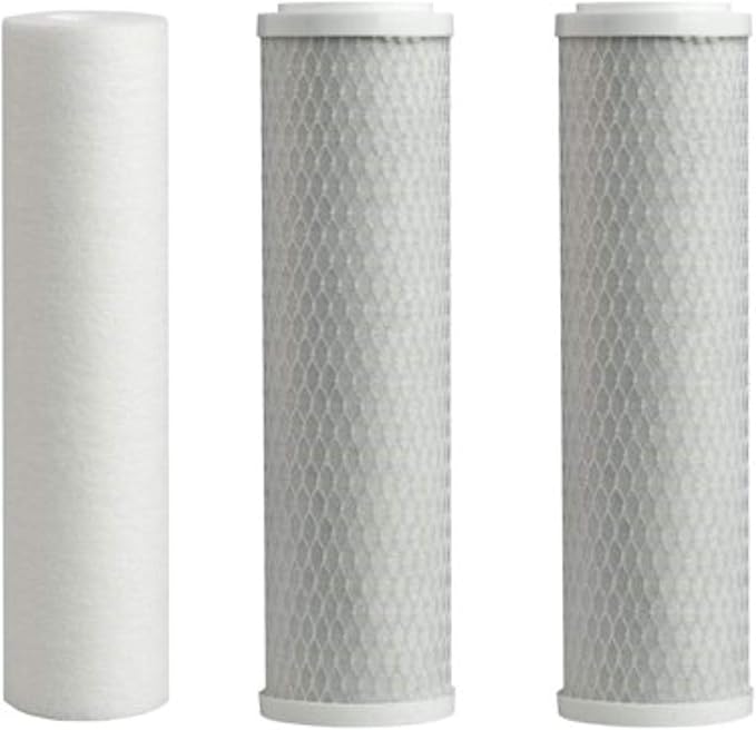CFS – 3 Pack Replacement Filter kit Includes Sediment & Carbon Block Cartridges Compatible with Olympia Water Systems, OROS-50, OROS-80 Models – 3 Stage Water Filtration – 5 Micron – 10" Cartridge