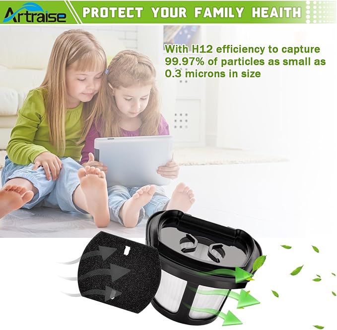 4 Pack 2390A Filter Replacement for Bissell Pet Hair Eraser Filter Hand Model 2390 2389 23903 2284W 2579 Handheld Vacuum, Compare to Parts # 1614212 1614203 1614204, 4 Mesh Filters 8 Foam Filters