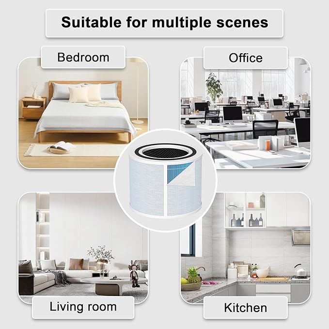 2PCS Doifyn Core 300 Replacement Filter for LEVOIT Core 300 Core300-P Core 300S Core 300S/P VortexAir Air Purifier, Core 300-RF, Smoke Remover