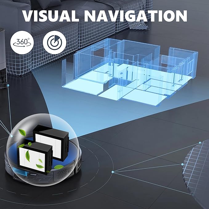 Improvedhand Filters Replacement Fit for i-Robot Room.ba E I & J Series i7 i7+/plus i3 i3+ i4 i6 i6+ i8 i8+ E5 E6 E7 Vacuum Cleaner, 9 Pack Filter Replacements + 1 Cleaning Brush