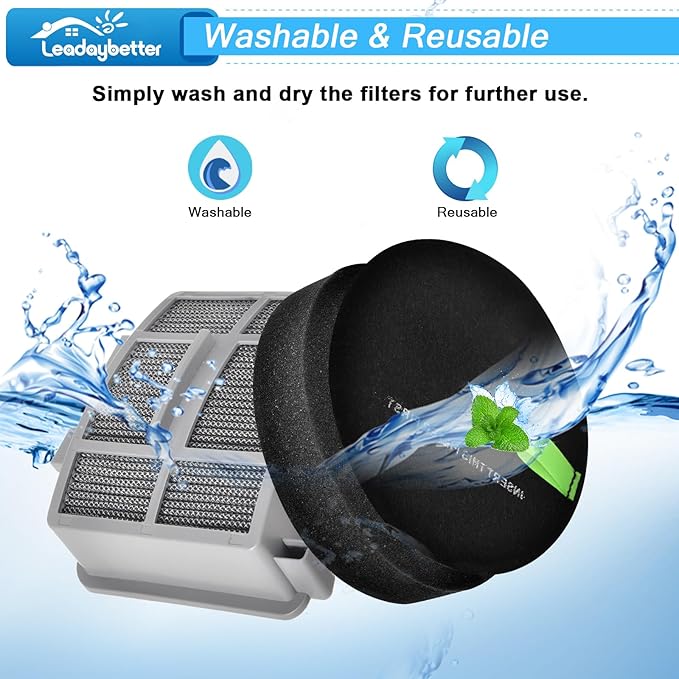 Leadaybetter Filter Replacement for Bissell SurfaceSense 3418 3415 MultiClean 3402 3774F 3409 3774 3774G 3775 3404 PowerLifte Upright Vacuum, Model 1635630 & 1635629