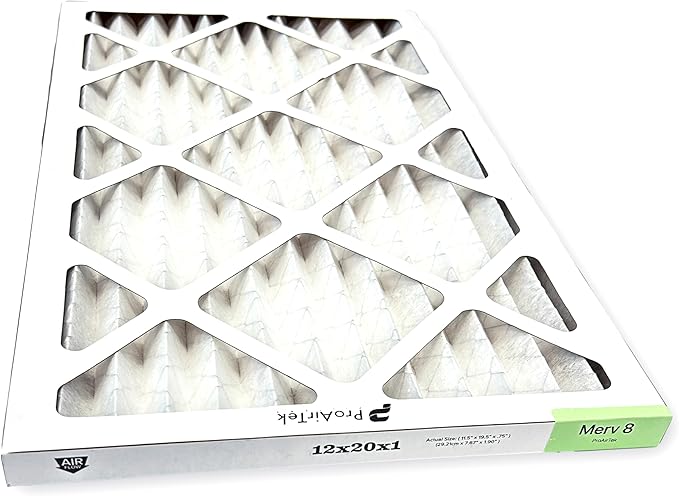 Proairtek AF12201M08SWH Model 12x20x1 Air Filter, MERV 8; Ideal for Anyone Wanting Crisp Air in Their Home