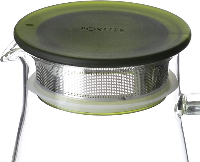 FORLIFE 838-A-GTE Flask Glass Iced Tea Jug, 64 oz, Green Tea