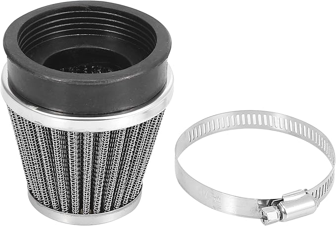 Motoforti 4pcs Universal 60mm Air Filter Cleaner Round Tapered Replacement for Motorcycle Black
