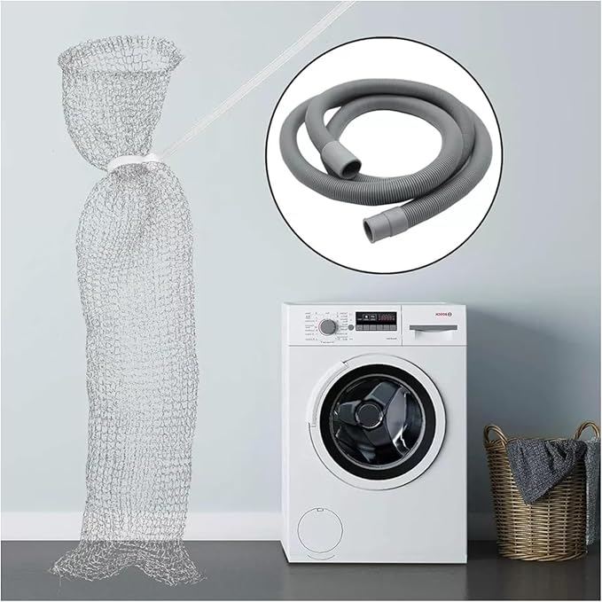 12 Pack Washing Machine Lint Traps Snare Filter Screen Stainless Steel Mesh Ties