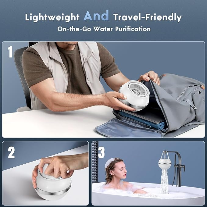 Bath Filter for tub Bathtub Water Filter for tub Faucet - Ball Baby Hard Water Softener for Bathroom Pure Filters Remove Chlorine Chemicals Contaminants 8 Stages Carbon Purifier for Kids Skin Eczema