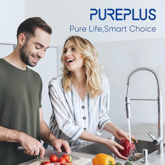 PUREPLUS NSF/ANSI 42 Certified Faucet Filter Replacement for PUR® Plus RF9999® FM-2500V FM-3700, PFM150W, PFM350V, PFM400H, PFM450S, Used for Advanced & Horizontal Faucet Mounts, 6Pack