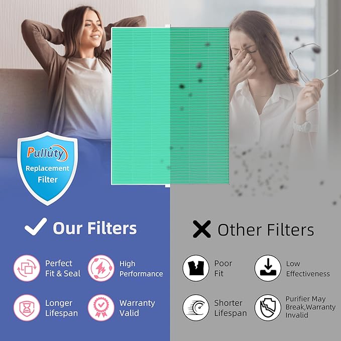 116130 HEPA Toxin Absorber Replacement Filter H for Winix 5500-2 Am80 Plasmawave Air Purifier True HEPA Carbon Filter,2 Set,Green