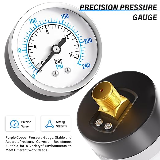 TAILONZ PNEUMATIC 0-240PSI 1/2 Inch NPT Industrial Grade 4 Stage Air Drying System, Particulate Filter, Coalescing Filter, Double Desiccant Dryer and Air Regulator (Manual Drainage)