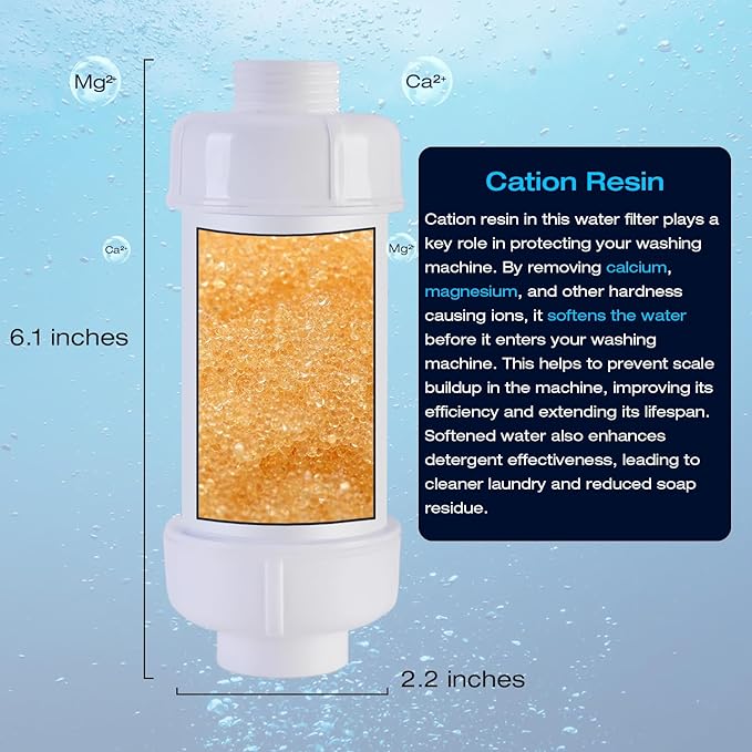 H&G Lifestyles Inline Water Filter for Washing Machine, Anti-Scale Garden Hose Filter,Reduce Water Hardness,with 3/4" GHT Prevents Scale Build Up,Descaler for Water Heater Patio Swamp Cooler 1Pack