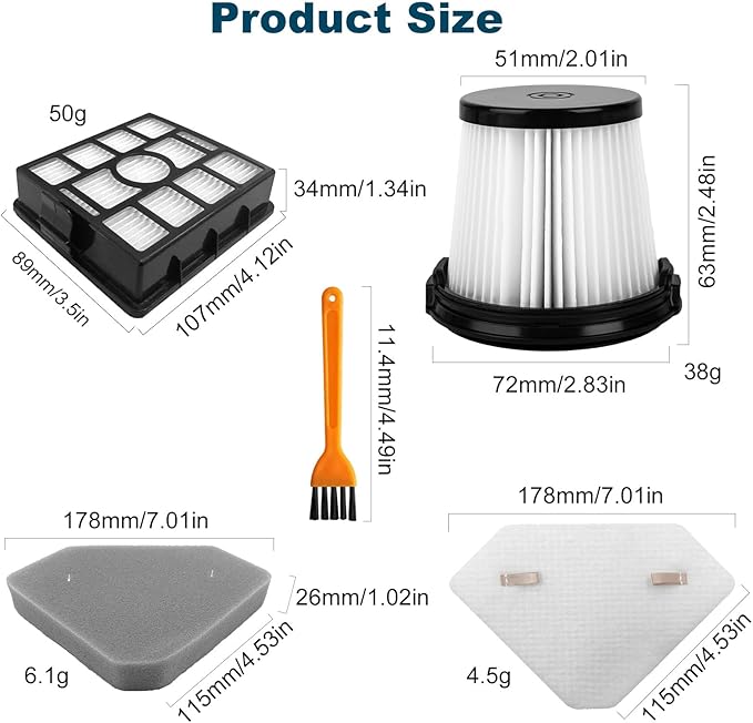 Replacement HEPA Filter for Shark BU3523 BU3521 BU3120 Cordless Stick Vacuum,Washable&Reusable Pre-Motor,Foam,and Auto-Empty System Filters-Compatible,Clean&Empty Cordless Vacuum Cleaner (4 Pack)