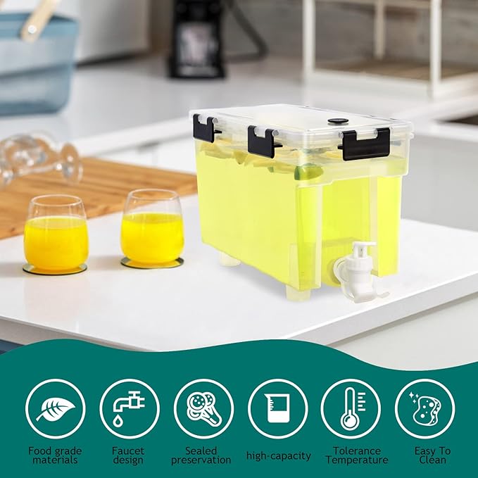 1 Gallon Drink Dispenser For Fridge,Beverage Dispenser With Spigot. Milk,Lemonade Dispenser,Juice Containers With Lids For Fridge, Parties And Dairly Use,100% Sealed And Filter screen