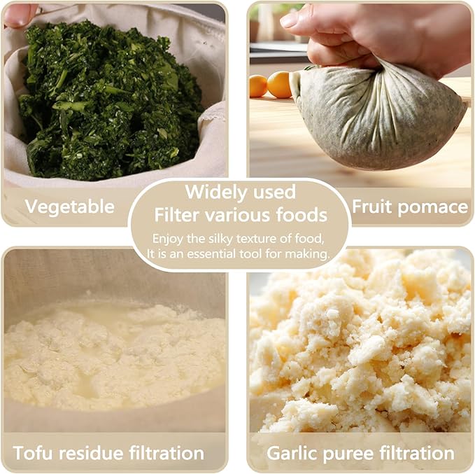 12 Pieces Milk Nut Bag Strainer 9" x 11", Reusable Cheese Cloth Bag for Straining Fruit Juice, Fine Mesh Food Cloth Strainer Filter for Cream Cold Brew Coffee Butter Yogurt Tea Tofu (25x30cm)