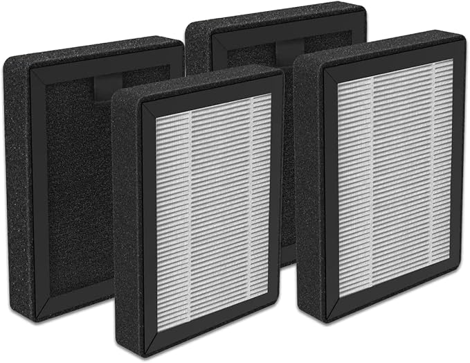4-Pack Replacement Filter Compatible with LEVOIT LV-H128, Part # LV-H128-RF, Replacement Filter