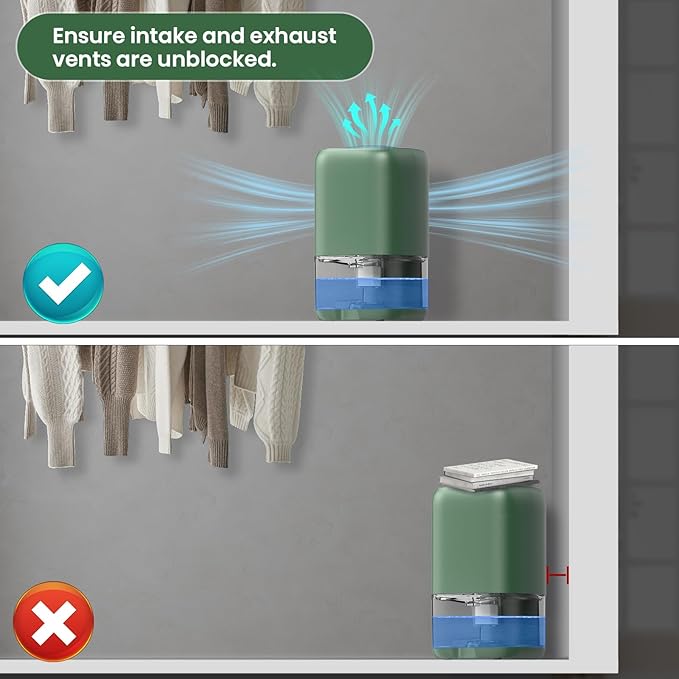 Dehumidifier,30 OZ Small Quiet Dehumidifiers with Auto Shut Off for Home, Portable Dehumidifiers for Bedroom, Bathroom, RV, Closet, Mini Dehumidifier with Colorful LED Lights & Simple Touch Control