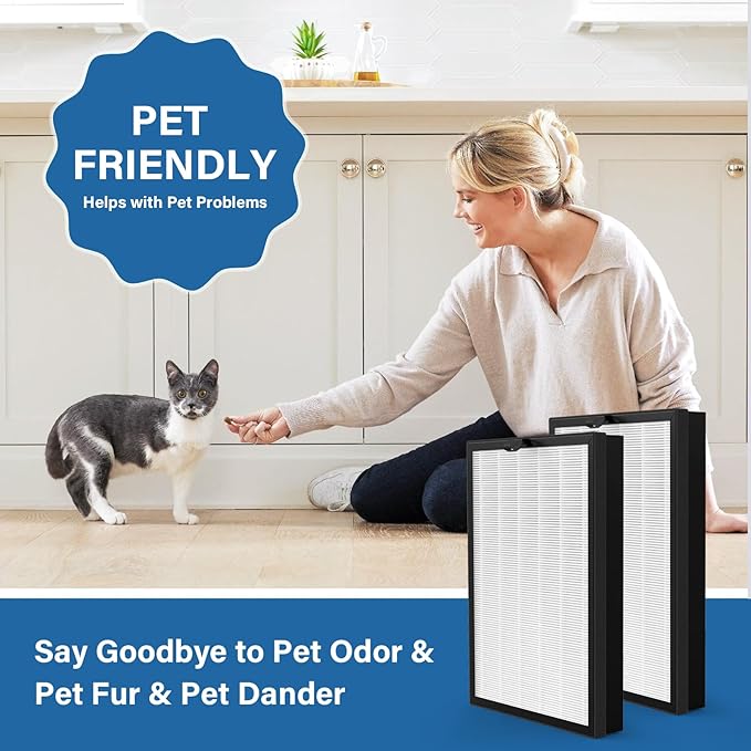 400 True HEPA 14 Replacement Filter Compatible With Puro 400 Air Purifier, 3-in-1 HEPA and Activated Carbon Filter, HP-14 400, 2 Pack