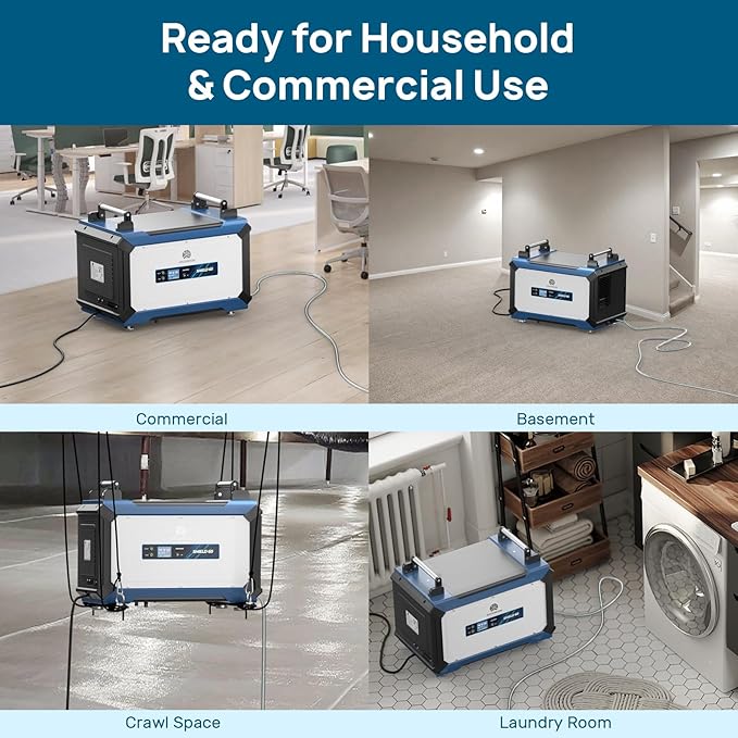 ARGENDON 145 Pint Crawl Space/Basement Dehumidifier with Drain Hose, Energy Star Commercial Dehumidifiers for Large Space, Industrial, Water Damage, Auto Defrosting, 5 Years Limited Warranty