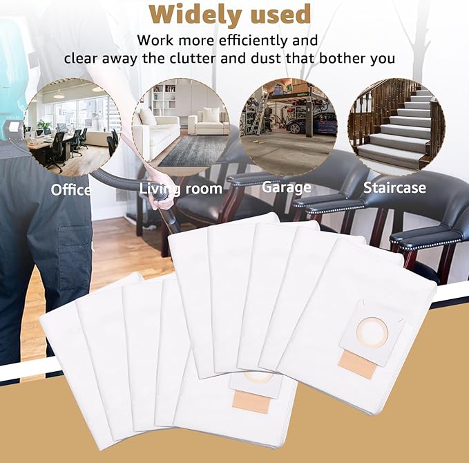 191C26-2 filter bag replacement - Compatible with XCV17/XCV18 18V X2 LXT makita vacuum bag Heavy-duty filtration, long-lasting durability-10-pack.