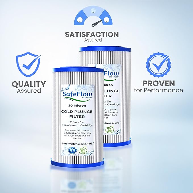 5" x 2.5" Cold Plunge Filter 20 Micron – Fits The Pod Ice Cold Plunge Water Chiller, Cold Plunge Filters, and Under Kitchen Sink Systems (2)