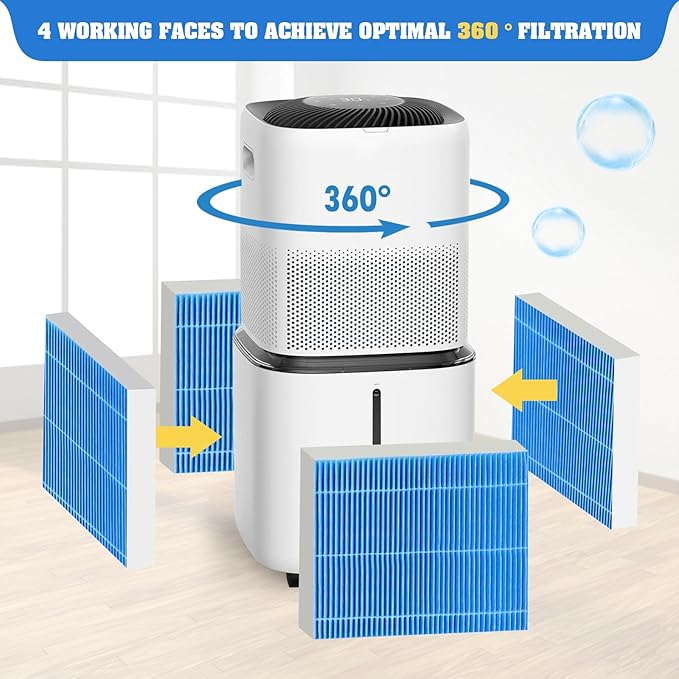 12-Pack Replacement Filters Compatible with LEVOIT Superior 6000S Smart Evaporative Humidifier + 6-Pack Top Fill Humidifier Replacement Filters Compatible with LEVOIT Humidifiers