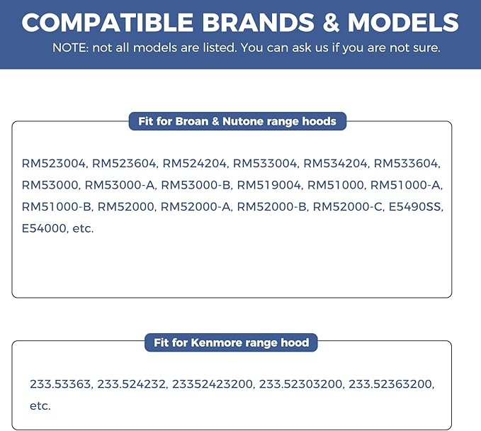 2 Pack SB08087294 Range Hood Filters, 11.75” x 9.40” Aluminum Mesh Grease Filters Replacement for Broan Nutone Ken-more Range Hood Vent