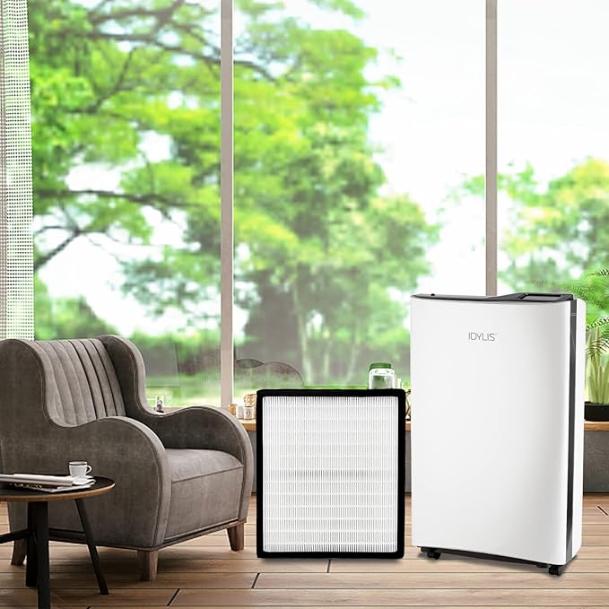 Gekufa Replacement Filter D Compatible with Idylis IAF-H-100D, IAP-10-280, 1AP10280, AC-2118, AC-2123 for Idylis Air Purifiers Include 2 Filters & 2 Carbon Filters