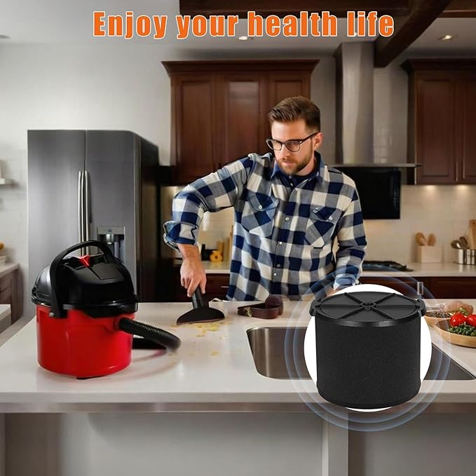 VF3700 / WS14045F Filter Replacement for Ridgid/Workshop Shop Vacuum Wet Application Foam Filters 3/4/4.5 Gallon Rigid Wet Dry Portable Vacuums, Wet Pick Up Filter-2 Pack