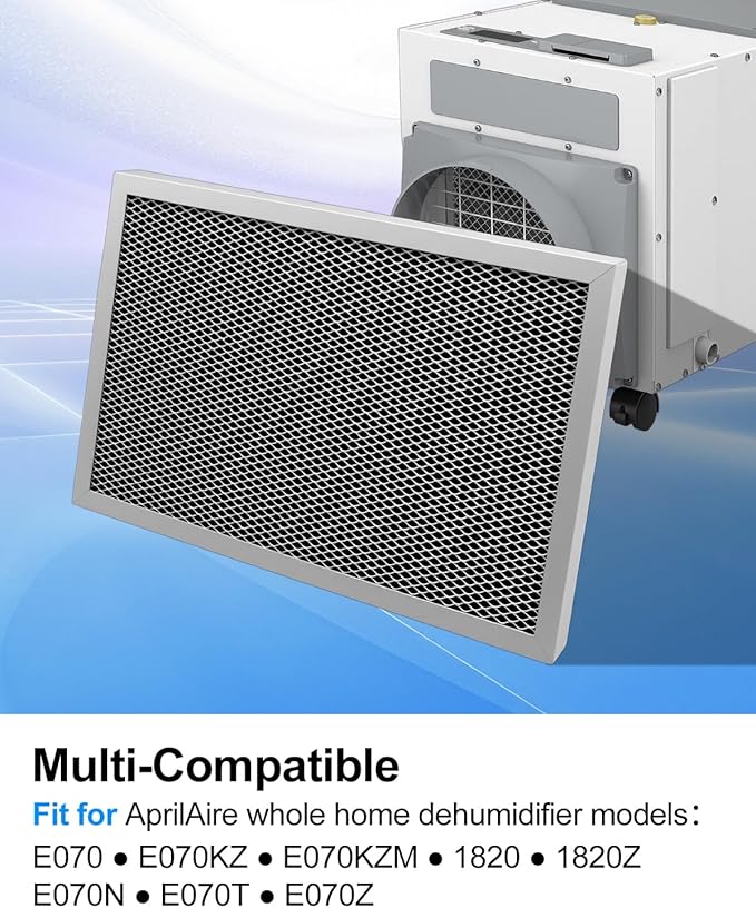 Washable Dehumidifier Filter Fits for AprilAire Whole-House Dehumidifiers Models 1820 1820Z E070 E070KZ E070KZM E070N E070T E070Z Replace 5695, MERV 8 Replacement Filter 8x11.5x1” (Pack of 1)