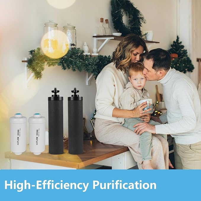 TONKI Gravity Water Filter Replacement for Berkey® BB9-2® Black Filters & PF-2® Fluoride Filters, Compatible with Berkey® Gravity Water Filter System, Combo Pack