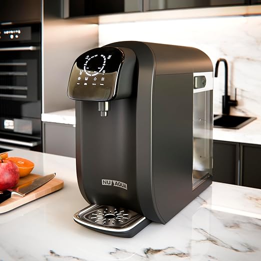 NU Aqua Countertop Reverse Osmosis System 8-Stage Water Filter with UV - Touch Display - Includes Sediment + Carbon, and RO Membrane Filters