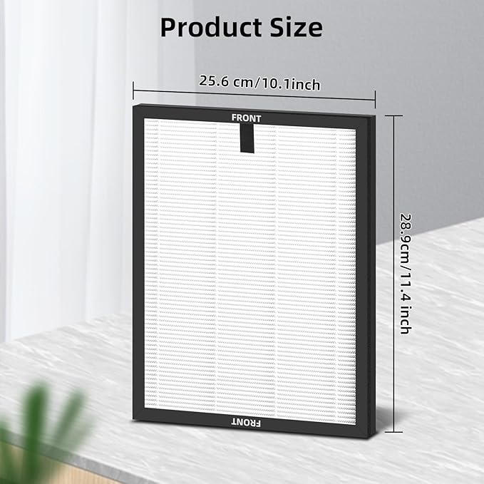 2 Pack HAP603 Replacement Filter Compatible with ECOSELF HAP603 Air Purifier, 3-in-1 Filtration of Filter, Activated Carbon Filter & Pre-filter for Home Large Room Up to 1295 Ft², White