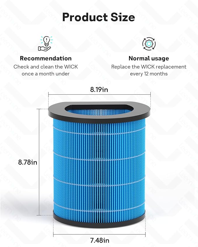 Leemone AP-H400 Replacement Filter Compatible with Homedics 2-in-1 Cool Mist Humidifier & Air Purifier, Wick Filter, Deliver Pure Water Humidification, Absorb Water Minerals,1 Pack