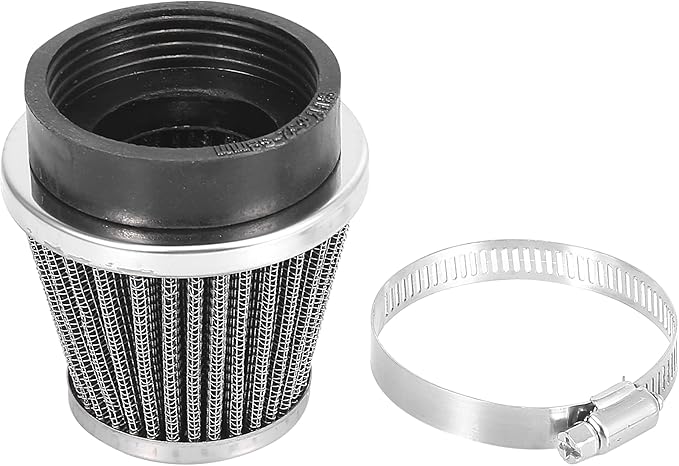 Motoforti 4pcs Universal 52mm Air Filter Cleaner Round Tapered Replacement for Motorcycle Black