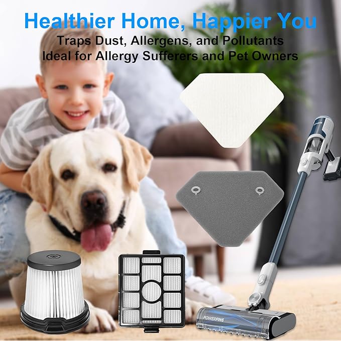 Replacement Filters for Shark Clean & Empty Vacuum Cleaner BU3523 BU3120 BU3521, HEPA, Foam, and Pre-Motor Filter Combo, Washable and Reusable