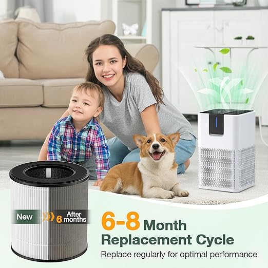 M05 B-D02L Replacement Filter Compatible with MOOKA M05/ B-D02L Air Purifi-ers, for KOIOS B-D02L, for VEWIOR B-D02U, HEPA Filter and Activated Carbon Filtration for M05/ B-D02L, 2 Pack, White