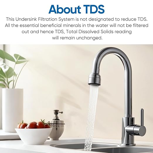 PUREPLUS Under Sink Water Filter, 40,000 Gallons Capacity, 99.99% Chlorine Reduction, NSF/ANSI 42 Certified, Removes Heavy Metals and Chlorine, Direct Connect Under Counter Water Filtration System